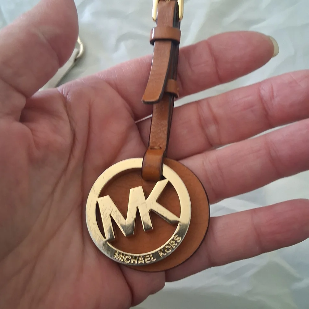 2 Coach White and Silver Logo Charm Keychain Set And 1 MK brown Leather - Picture 4 of 4